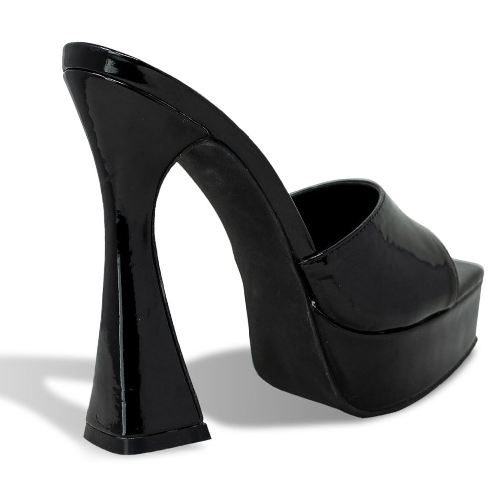WOMEN'S FLARED BLOCK HEELED PLATFORMS - Picture 3 of 4